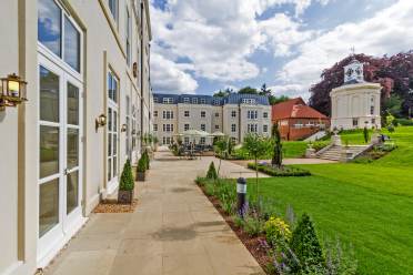 Clipped lawn in a manor house garden