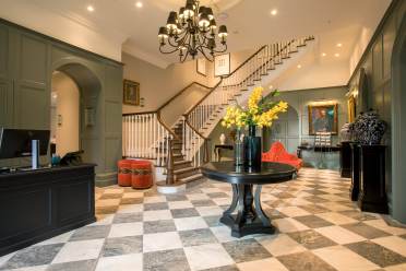 Reception desk in mansion house surroundings