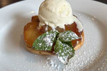 Saffron poached pear