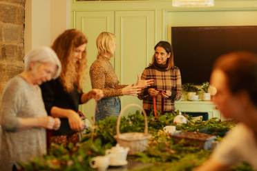 Wreath making at Scarcroft Park
