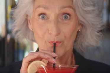 George's Gran sipping a cocktail at a luxury Audley retirement village