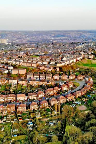 Aerial shot of a beautiful village