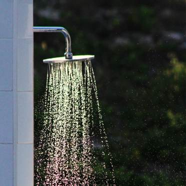 Shower head with running water