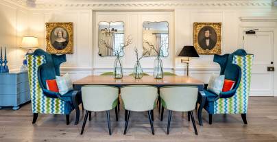 Bright dining room interior