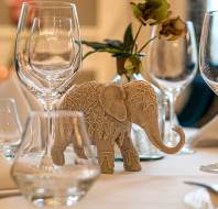 Close up on table arrangement in a restaurant