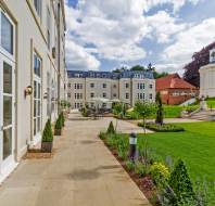 Clipped lawn in a manor house garden