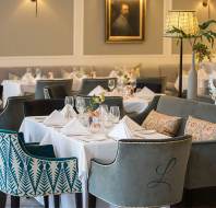 Large table with chairs in a luxury restaurant