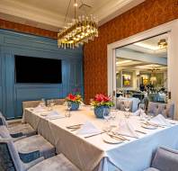 Table set for 12 in private room