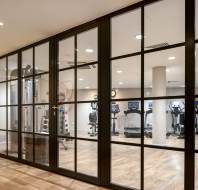 Gym area through a glass wall