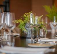 Close up of a table arrangement in the restaurant