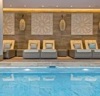 Recliners by indoor pool