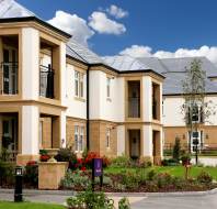 A row of modern retirement homes