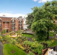 Aerial view on a building with apartments