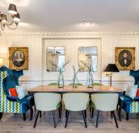 Bright dining room interior