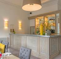 Elegant bar and bistro in light colours