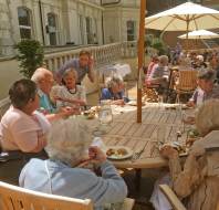 Conversation around a terrace table