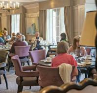 Guests dining in the restaurant