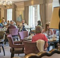 Guests dining in the restaurant