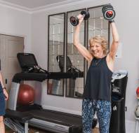 Personal training session with weights