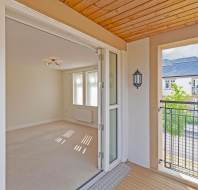 Covered balcony with patio doors