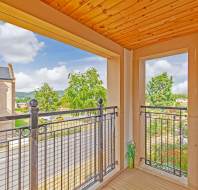 Covered balcony with patio doors