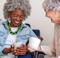 Two women enjoying coffee and a chat