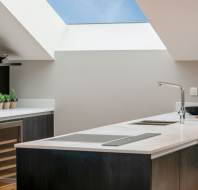 Island breakfast bar with rooflight