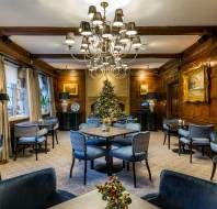 Christmas decorations in restaurant