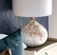 Bedside table with lamp