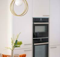 Dining table in open-plan kitchen