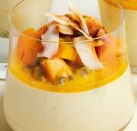 Mango white chocolate and passion fruit parfait