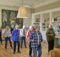 Homeowners line dancing at Mote House Bearsted retirement village