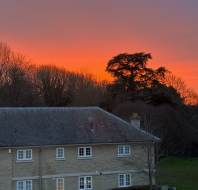 Golden hour at Audley Mote House, as captured by team member Bibiana Taylor