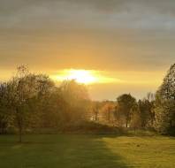 Golden hour at Audley Mote House, as captured by team member Bibiana Taylor