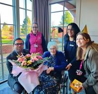 Celebrating Mrs P's 100th birthday at Audley Chalfont Dene retirement village