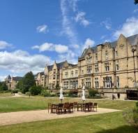 St Elphin's Park terrace in the sunshine