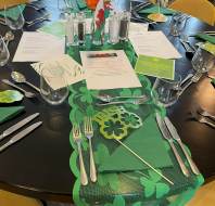 St Patrick's Day table at St Elphin's Park event