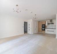 Open plan living room and kitchen