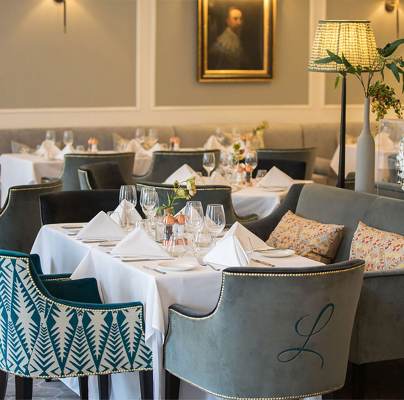 Large table with chairs in a luxury restaurant