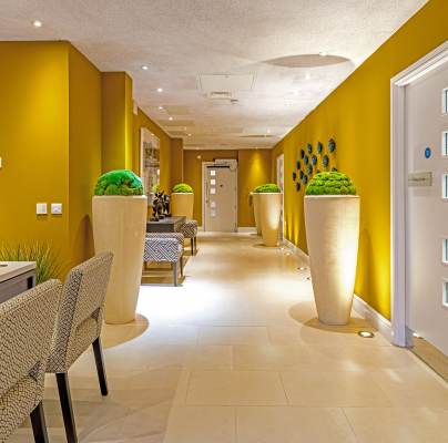 Reception desk in spa area