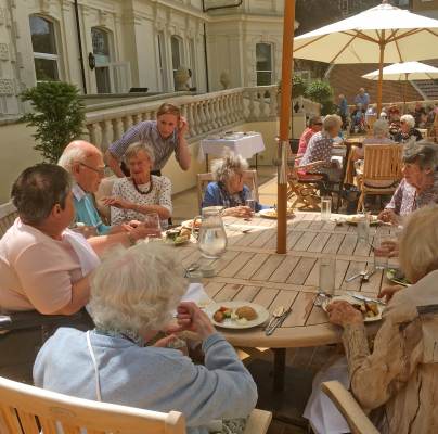 Conversation around a terrace table