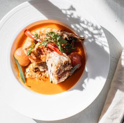 Meal served in an Audley restaurant