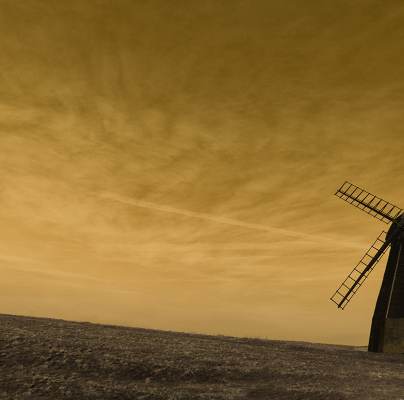 Silhouette of a windmill