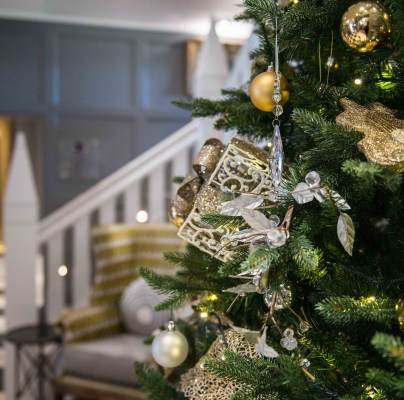 Baubles on a Christmas tree
