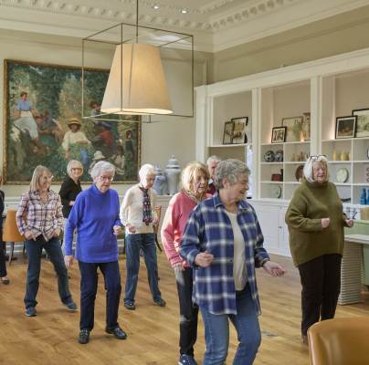Homeowners line dancing at Mote House Bearsted retirement village