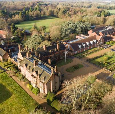 Headley Court luxury retirement village in Epsom - Aerial view 2026