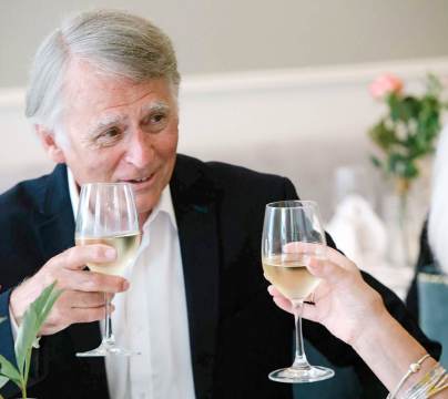 Senior couple drinking a toast