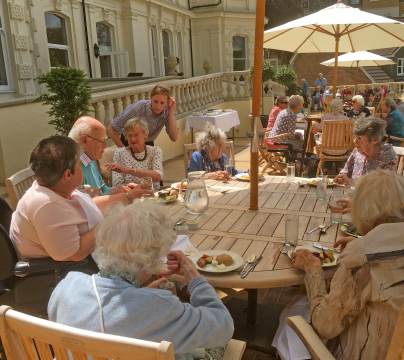 Conversation around a terrace table