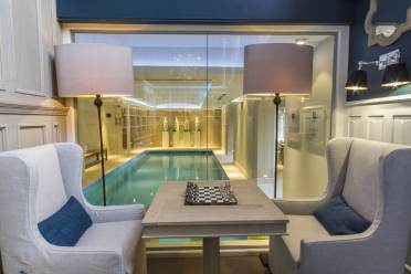 Poolside chess table