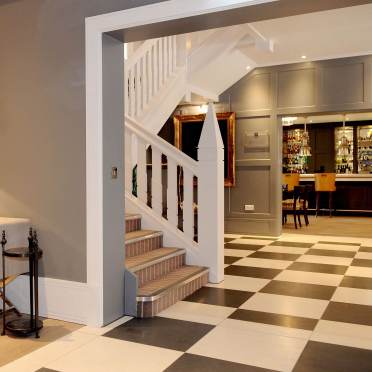 Reception area with grand staircase